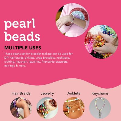 Incraftables Pearl Beads for Jewelry Making 1700pcs (24 Colors). 6mm Round Pearl Beads Bracelets Making & Crafting Assorted Pearls Crafts Image 3