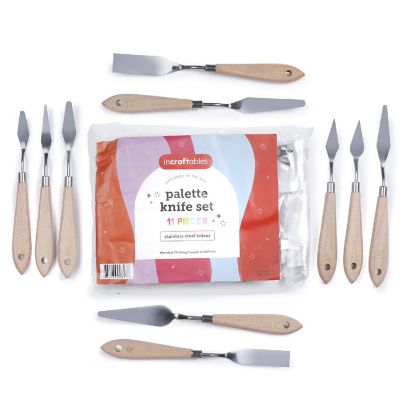 Incraftables Stainless Steel Palette Knife Set (11pcs). Best Palette Knives for Beginner, Pros, Kids & Adults Image 1