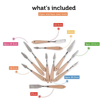 Incraftables Stainless Steel Palette Knife Set (11pcs). Best Palette Knives for Beginner, Pros, Kids & Adults Image 1