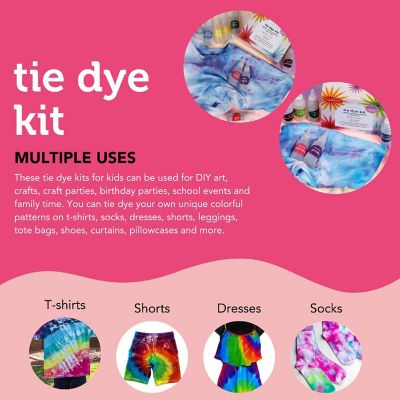 Incraftables Tie Dye Kit for Adults  Kids Tie Dye Powder Set w/ Non Toxic 15 Colors Disposable Gloves Zip Lock Bags Table cloth Aprons Loops Image 3