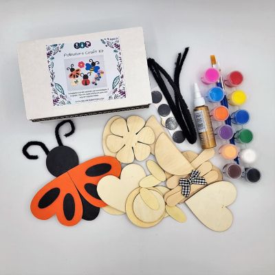 Ink and Trinket Kids DIY Pollinator Magnet Painting Craft Kit, Makes 4 Image 1