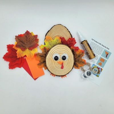 Ink and Trinket Kids DIY Thanksgiving Turkey Party Favor Craft Kit - Makes 12 Image 1