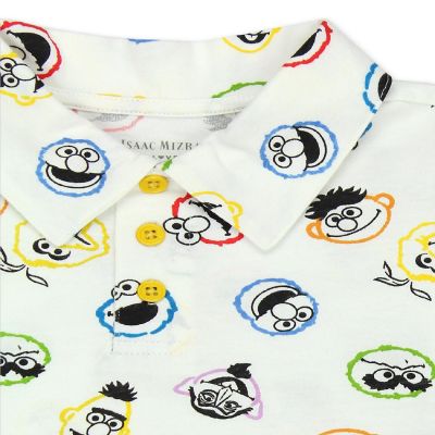 Isaac Mizrahi Loves Sesame Street Gang Elmo Baby Toddler Polo Collared Shirt (2T, White) Image 1