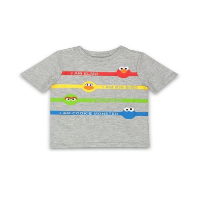 Isaac Mizrahi Loves Sesame Street Gang Elmo Toddler Baby Short Sleeve Tee (2T, Gray) Image 3