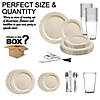 Ivory Vintage Round Disposable Plastic Dinnerware Value Set (120 Settings) Image 2