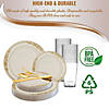 Ivory with Gold Harmony Rim Plastic Dinnerware Value Set (20 Settings) Image 3