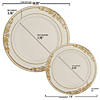 Ivory with Gold Harmony Rim Plastic Dinnerware Value Set (40 Dinner Plates + 40 Salad Plates) Image 2