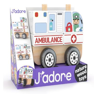 J&#8217;adore Ambulance Wooden Stacking Toy Image 2