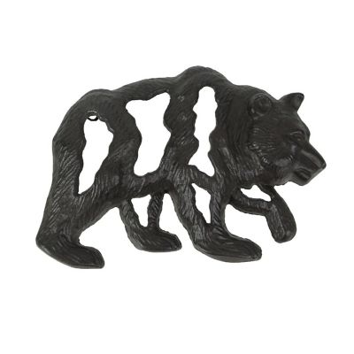 J.D. Yeatts Cast Iron Bear Wall Mounted Sculpture Cabin Home Art Hanging Plaque Lodge Decor Image 1
