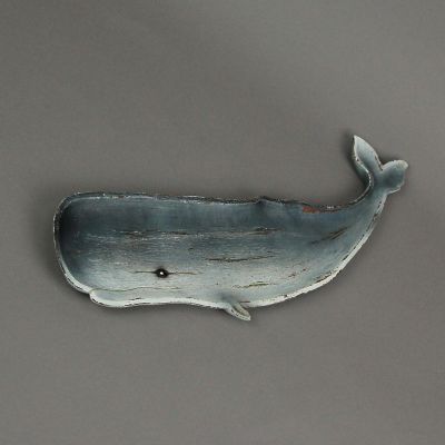 J.D. Yeatts Hand Carved Wooden Blue Whale Platter Decorative Serving Tray 15 Inch Image 2