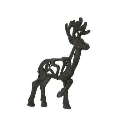 J.D. Yeatts Rustic Brown Cast Iron Open Work Deer Wall Hanging 11.5 Inches High Buck Stag Image 1