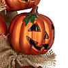 Jack-O-Lantern and Burlap Ribbon Halloween Wreath  20-Inch  Unlit Image 2