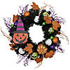 Jack-O-Lantern in Witches Hat Halloween Pine Wreath  24-Inch  Unlit Image 1