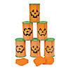 Jack-O&#8217;-Lantern Plastic Can Toss Game with Bean Bags - 9 Pc. Image 1