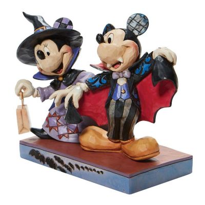 Jim Shore Disney Halloween Minnie Witch and Vampire Mickey Figurine 6008989 Image 1
