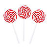 Jumbo Red & White Swirl Lollipops - 6 Pc. Image 1