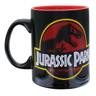 Jurassic Park Logo Black Ceramic Mug  Holds 20 Ounces Image 1