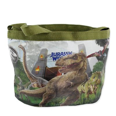 Jurassic World Dinosaurs Collapsible Nylon Basket Bucket Toy Storage Tote Bag (One Size, Green) Image 2