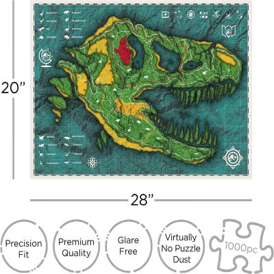 Jurassic World Map 1000 Piece Jigsaw Puzzle Image 1