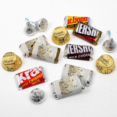 Just Candy 105 pcs Floral Wedding Candy Hershey's Chocolate Party Favors (1.75 lbs) Image 1