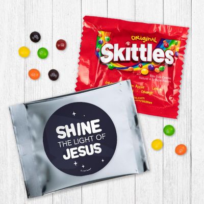 Just Candy 12ct Space Vacation Bible School Skittles Religious Candy Party Favors Image 1