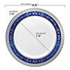 Kaya Collection 10.25" White with Blue and Silver Royal Rim Plastic Dinner Plates (120 Plates) Image 1