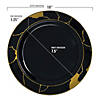 Kaya Collection 10" Black with Gold Marble Disposable Plastic Dinner Plates (120 Plates) Image 1