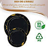 Kaya Collection 10" Black with Gold Marble Disposable Plastic Dinner Plates (120 Plates) Image 3