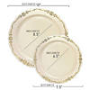 Kaya Collection 10" Ivory with Gold Vintage Round Disposable Plastic Dinner Plates (120 plates) Image 1