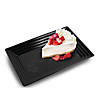 Kaya Collection 11" x 16" Black Rectangular with Groove Rim Plastic Serving Trays (24 Trays) Image 1