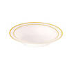 Kaya Collection 12 oz. White with Gold Edge Rim Plastic Soup Bowls (120 Bowls) Image 1