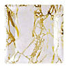 Kaya Collection 13" White with Gold Marble Square Disposable Paper Charger Plates (120 Plates) Image 1
