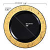 Kaya Collection 7.5" Black with Gold Marble Rim Disposable Plastic Appetizer/Salad Plates  (120 Plates) Image 2