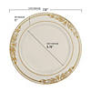 Kaya Collection 7.5" Ivory with Gold Harmony Rim Plastic Appetizer/Salad Plates (120 plates) Image 1