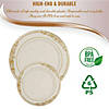 Kaya Collection 7.5" Ivory with Gold Harmony Rim Plastic Appetizer/Salad Plates (120 plates) Image 3
