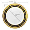 Kaya Collection 7.5" White with Black and Gold Royal Rim Plastic Appetizer/Salad Plates (120 Plates) Image 2