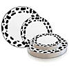Kaya Collection 7.5" White with Black Dalmatian Spots Round Disposable Plastic Appetizer/Salad Plates (120 Plates) Image 3
