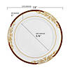Kaya Collection 7.5" White with Burgundy and Gold Harmony Rim Plastic Appetizer/Salad Plates (120 plates) Image 2