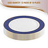 Kaya Collection 7.5" White with Gold Spiral on Blue Rim Plastic Appetizer/Salad Plates (120 plates) Image 3
