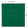 Kaya Collection 9.5" Hunter Green Square Plastic Dinner Plates (120 Plates) Image 2