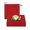Kaya Collection 9.5" Red Square Plastic Dinner Plates (120 Plates) Image 3