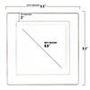 Kaya Collection 9.5" White with Silver Square Edge Rim Plastic Dinner Plates (120 Plates) Image 1