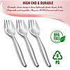 Kaya Collection Silver Disposable Plastic Serving Forks (150 Forks) Image 3