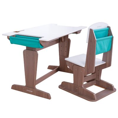 KidKraft Grow Together Pocket Adjustable Desk and Chair - Gray Ash Image 1