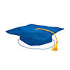 Kids' Blue Shiny Elementary School Graduation Cap with Tassel Image 1