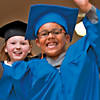 Kids' Blue Shiny Elementary School Graduation Cap with Tassel Image 2
