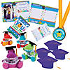 Kids&#8217; Purple Elementary School Graduation Mortarboard Hats with Awards Kit for 12 Image 1