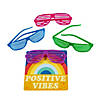 Kids Shutter Glasses with Positive Vibes Card - 12 Pc. Image 1