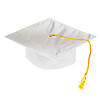 Kids&#8217; White Shiny Elementary School Graduation Cap with Tassel Image 2