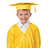 Kids&#8217; Yellow Shiny Elementary School Graduation Cap with Tassel Image 1